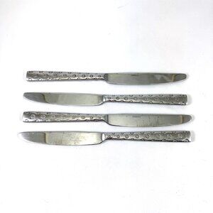 Cirque Stainless Steel Oneida Flatware 4 Knives Discontinued Bubbles Dots